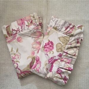 Pair Of Pine Cone Hill Annie Selke pillow shams floral ruffled 2
